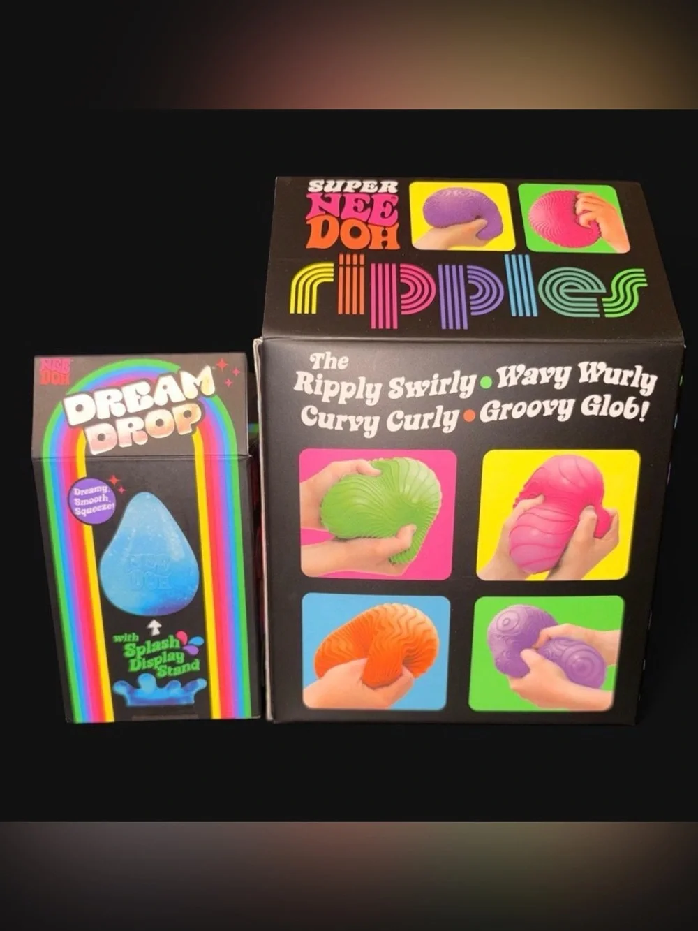 Super NeeDoh Ripples and Dream Drop Stress Toy — Orange/Pink